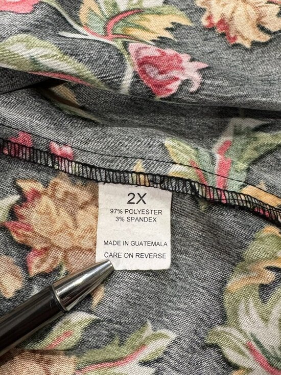 Briggs New York Jacket Womens Size 2X Black Red Floral Button Up Lightweight - Picture 10 of 15